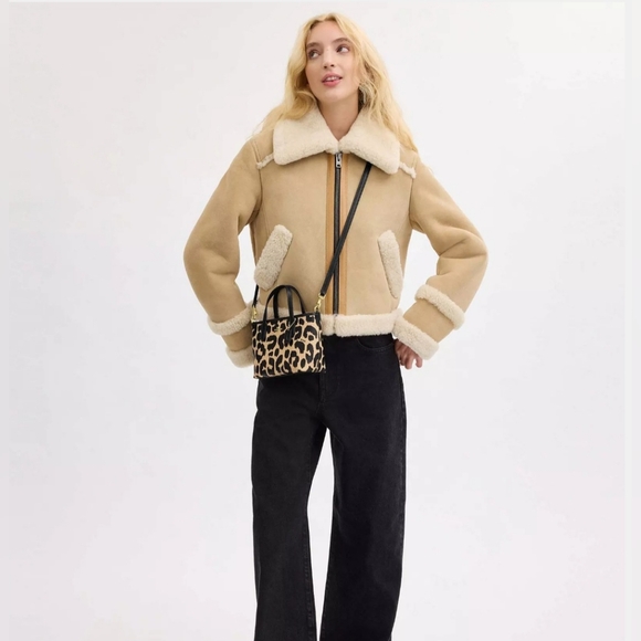 Coach City Mini Tote Bag With Leopard Print - Picture 2 of 9